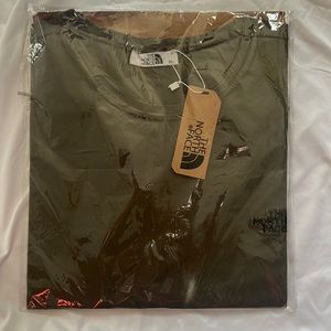 Army green The North Face t shirt.
